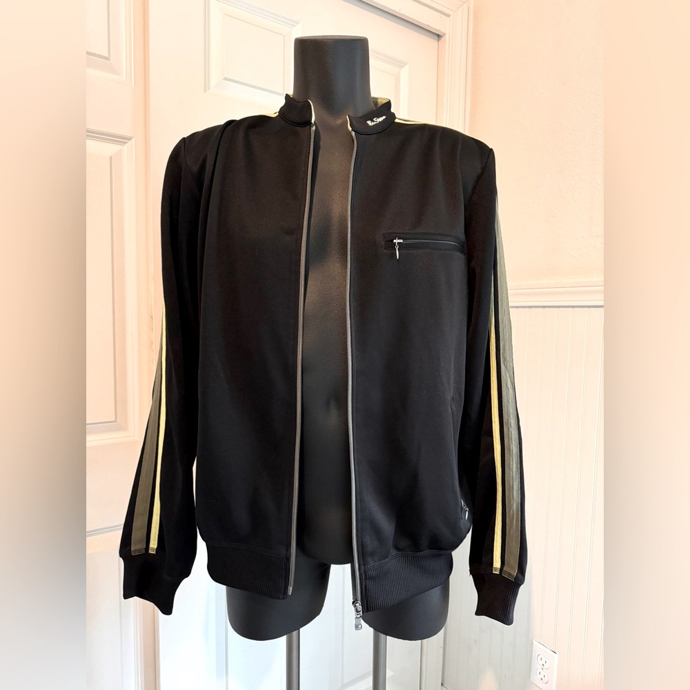 Men’s Ben Sherman Track Jacket Moto Vintage Black XXL